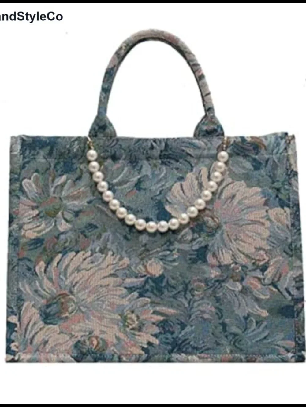 Luxury Cotton Linen Jacquard Tote Bag Large Capacity One Shoulder Handbag
